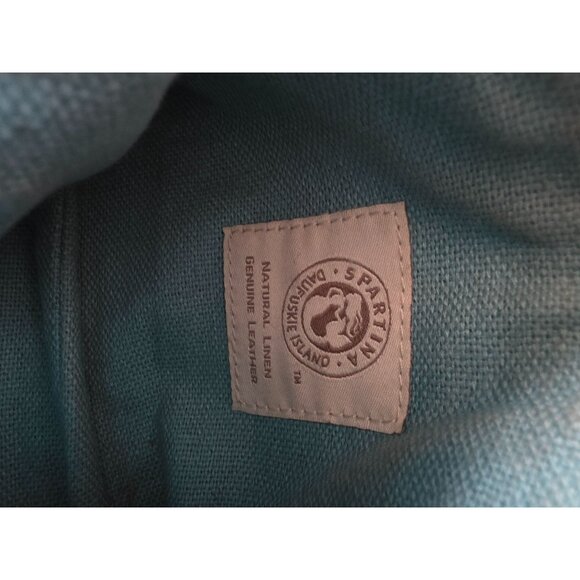 Spartina Natural Linen & Leather Wristlet With Patterned Design - Picture 6 of 8